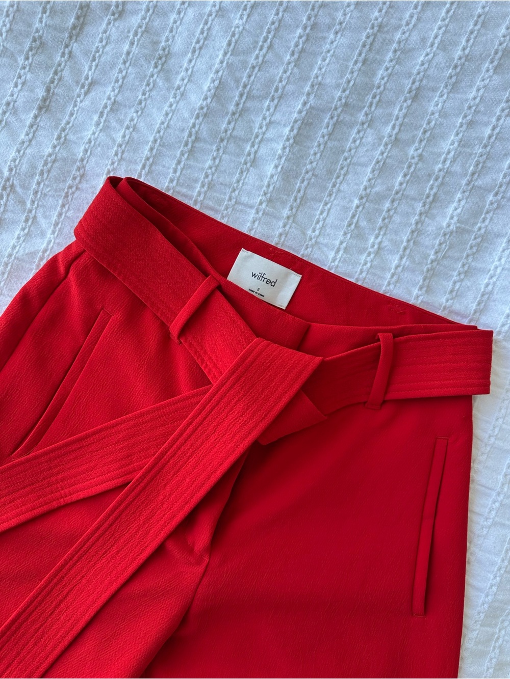 Aritzia: Red Tie Front Pants